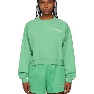 Sporty and rich cropped green disco sweatshirt size small